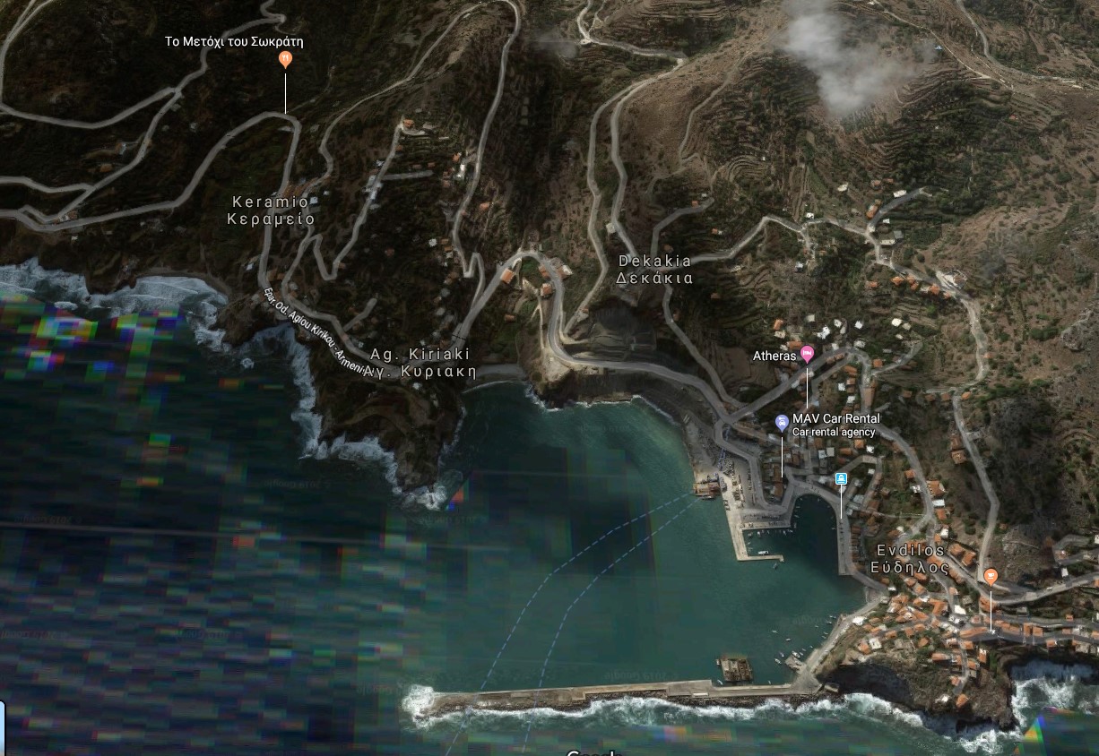Road network design located at Ikaria port